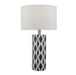 Weylin Table Lamp Blue & White Ceramic With Shade