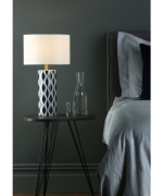 Weylin Table Lamp Blue & White Ceramic With Shade - Image 2
