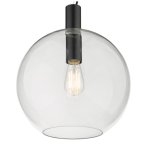 Zula 1lt Single Pendant Black Clear Glass - Image 3