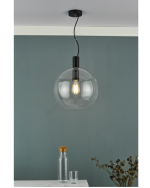 Zula 1lt Single Pendant Black Clear Glass - Image 6