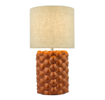 Jayden Table Lamp Orange Glaze With Shade