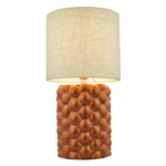 Jayden Table Lamp Orange Glaze With Shade - Image 4