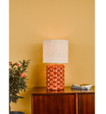 Jayden Table Lamp Orange Glaze With Shade - Image 5
