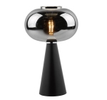 Jensen Table Lamp Smoked Glass Satin Black