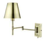 Kensington 1lt Swing Arm Wall Light Antique Brass