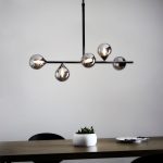 Matt Black 5lt Linear Pendant With Smokey Mirror Glass - Image 6