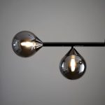 Matt Black 5lt Linear Pendant With Smokey Mirror Glass - Image 4