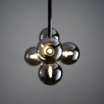 Matt Black 5lt Linear Pendant With Smokey Mirror Glass - Image 3