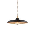 Matt Black & Satin Gold Mid Century Pendant