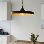 Matt Black & Satin Gold Mid Century Pendant - Image 8
