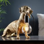 Vintage Gold Dachshund Table Light - Image 3