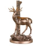 Gulliver Deer Table Lamp in Aged Brass With Shade - Image 4