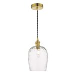 Hadano Pendant Natural Brass With Dimpled Glass Shade
