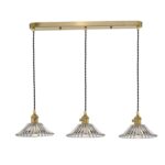 Hadano 3lt Brass Suspension With Flared Glass Shades
