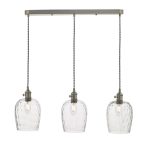Hadano 3lt Antique Chrome Suspension With Dimpled Glass Shades