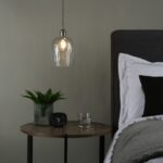 Hadano Pendant Antique Chrome With Dimpled Glass Shade - Image 3