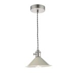 Hadano 1lt Pendant Antique Chrome With Cashmere Shade