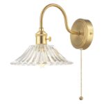 Hadano Wall Light Brass With Clear Flared Glass Shade