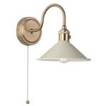 Hadano Wall Light Natural Brass With Cashmere Shade