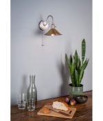 Hadano Wall Light Antique Chrome With Aged Brass Shade - Image 3
