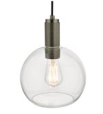 Nikolas Pendant Antique Chrome Round Clear Glass - Image 3