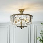 Round 3lt Antique Brass & Clear Cut Glass - Image 3
