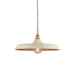 Matt Warm White & Satin Gold Mid Century Pendant