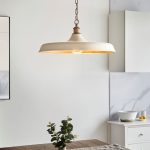 Matt Warm White & Satin Gold Mid Century Pendant - Image 4