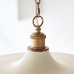 Matt Warm White & Satin Gold Mid Century Pendant - Image 6
