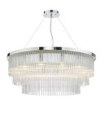 Alpheios 12lt Chandelier Polished Chrome Glass