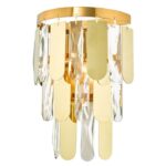 Amira 2lt Wall Light Polished Gold Crystal