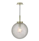 Avari 1lt Pendant Satin Brass & Clear Frosted Glass