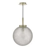 Avari 1lt Pendant Satin Brass & Clear Frosted Glass - Image 3