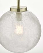 Avari 1lt Pendant Satin Brass & Clear Frosted Glass - Image 4