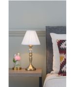 Beau Touch Table Lamp Antique Brass With Shade - Image 6