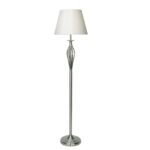 Bybliss Floor Lamp Satin Chrome With Shade