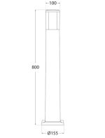 Carlo 800mm Bollard Grey - Image 3