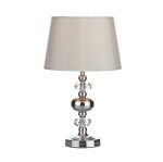 Edith Touch Table Lamp Polished Chrome with Shade