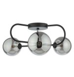 Eissa 3lt Semi Flush Matt Black Smoked Glass - Image 3