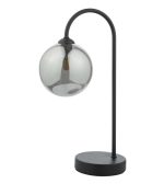 Eissa 1lt Touch Table Lamp Matt Black Smoked Glass - Image 3