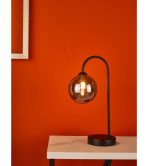 Eissa 1lt Touch Table Lamp Matt Black Smoked Glass - Image 5