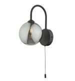 Eissa Wall Light Matt Black Smoked Glass - Image 3