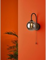 Eissa Wall Light Matt Black Smoked Glass - Image 4
