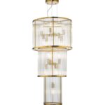 Eleanor 15lt Chandelier Natural Brass Glass