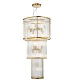 Eleanor 15lt Chandelier Natural Brass Glass
