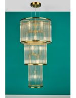 Eleanor 15lt Chandelier Natural Brass Glass - Image 9
