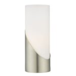 Faris Touch Table Lamp Satin Nickel Opal Glass