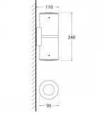 Franca 90 2lt Up Down Wall Light Grey - Image 4