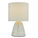 Glenda Ceramic Table Lamp White With Shade (Twin Pack)