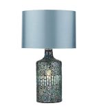 Guru Table Lamp Blue Mosaic Dual Source With Shade